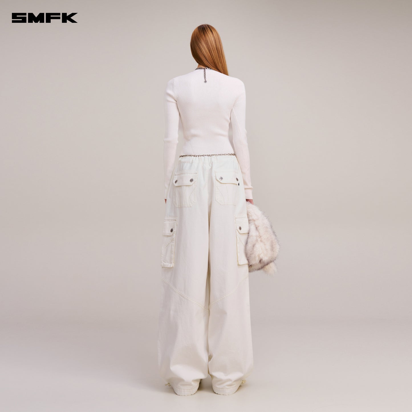 RAGE-WILD ORIGIN HANDCRAFT LOOSE PARA PANTS/GARMENT DYED/ SNOW MOUNTAIN WHITE