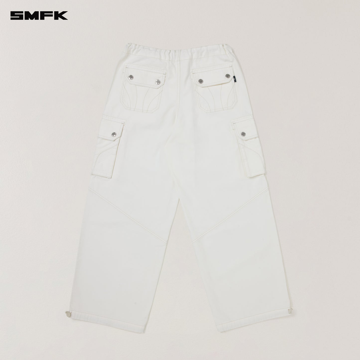 RAGE-WILD ORIGIN HANDCRAFT LOOSE PARA PANTS/GARMENT DYED/ SNOW MOUNTAIN WHITE