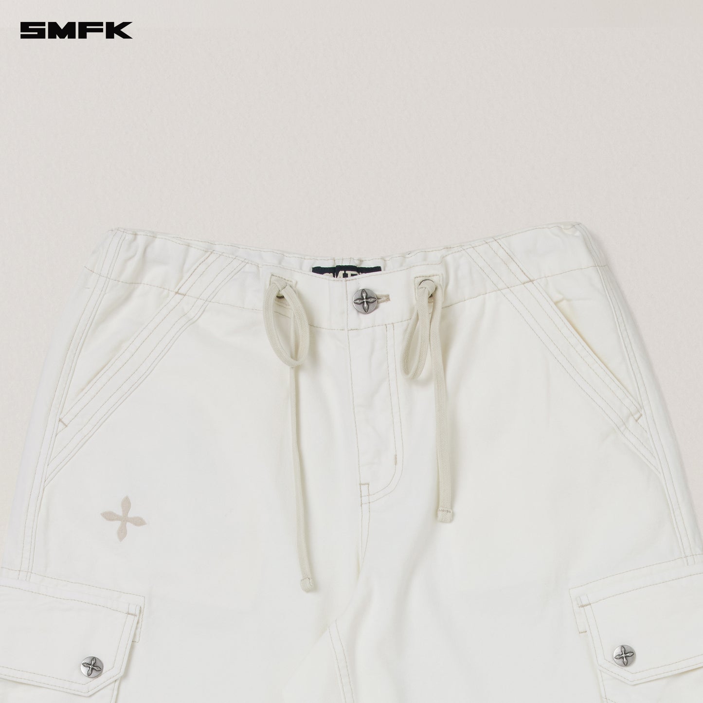 RAGE-WILD ORIGIN HANDCRAFT LOOSE PARA PANTS/GARMENT DYED/ SNOW MOUNTAIN WHITE