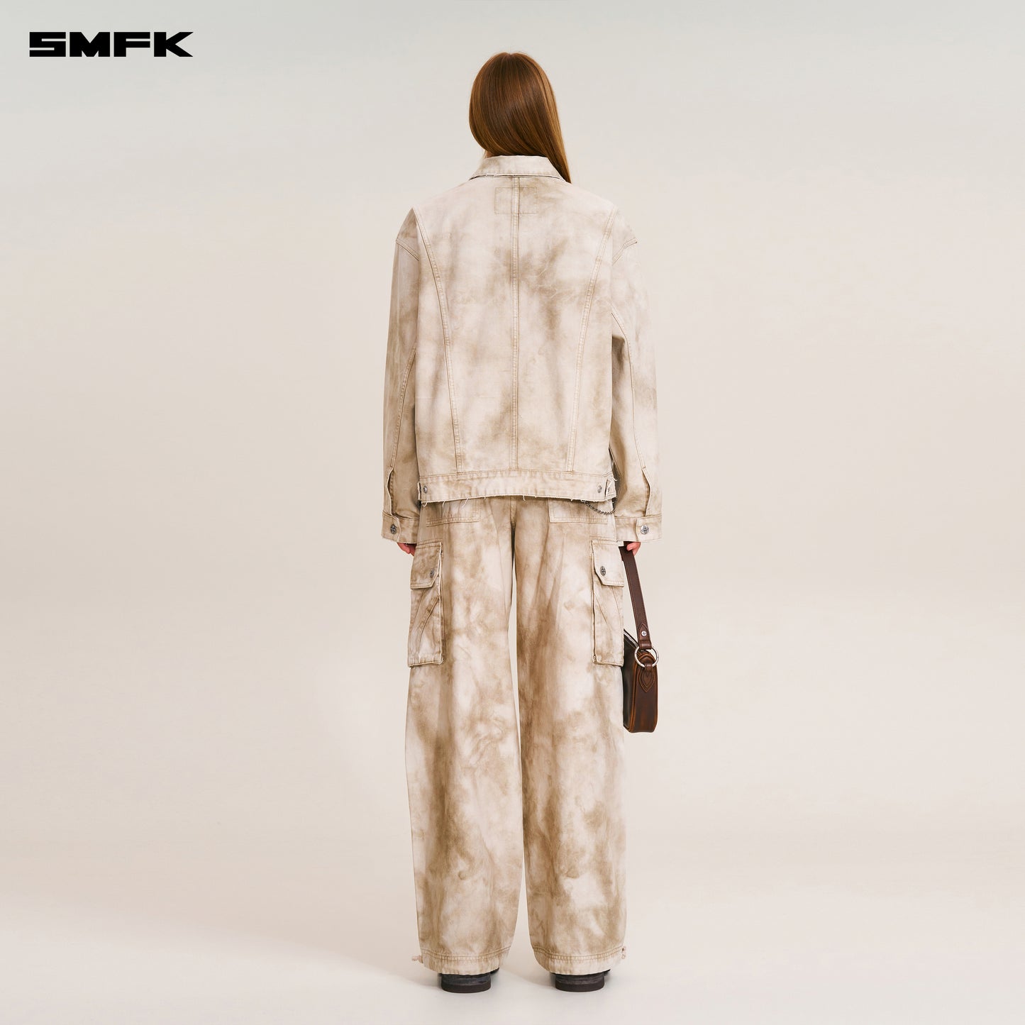 RAGE-WILD ORIGIN HANDCRAFT LOOSE STRAIGHT CARGO PANTS/GARMENT DYED/ WILD BROWN