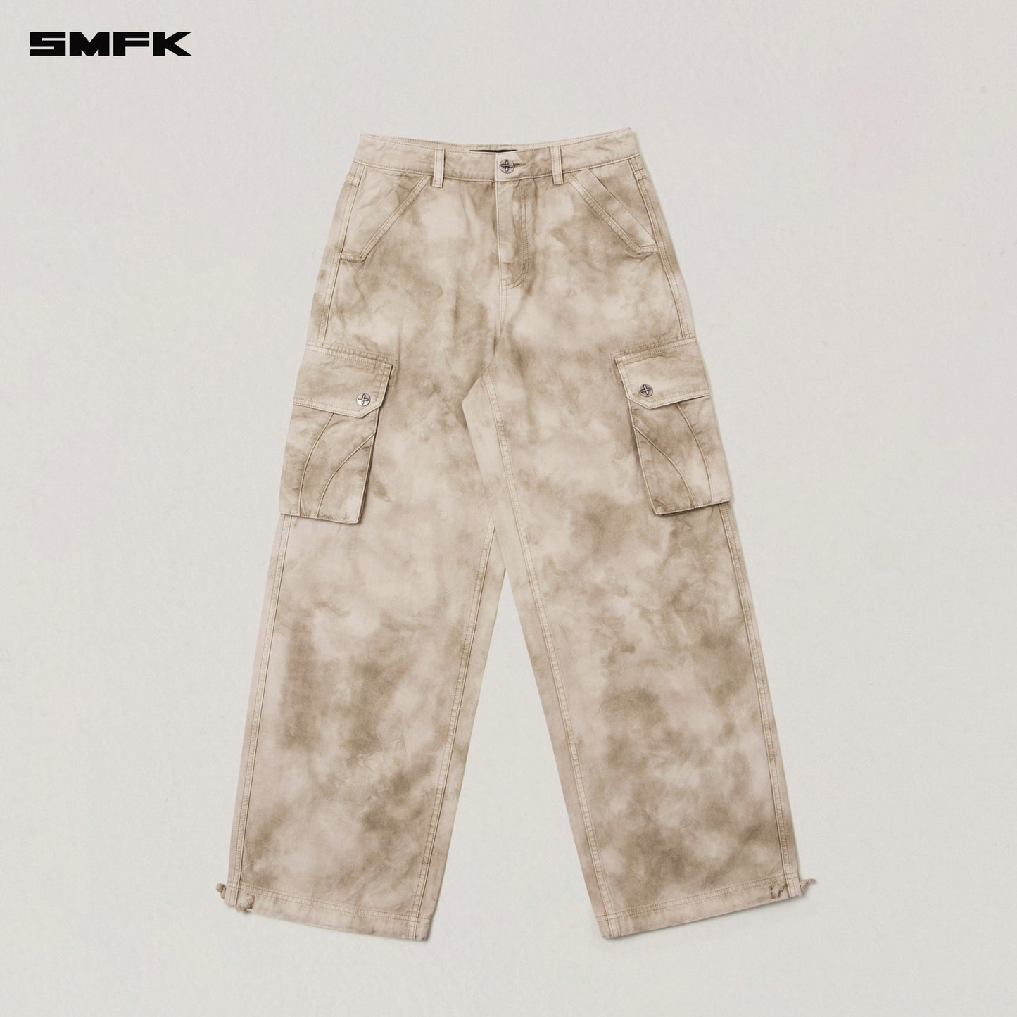 RAGE-WILD ORIGIN HANDCRAFT LOOSE STRAIGHT CARGO PANTS/GARMENT DYED/ WILD BROWN