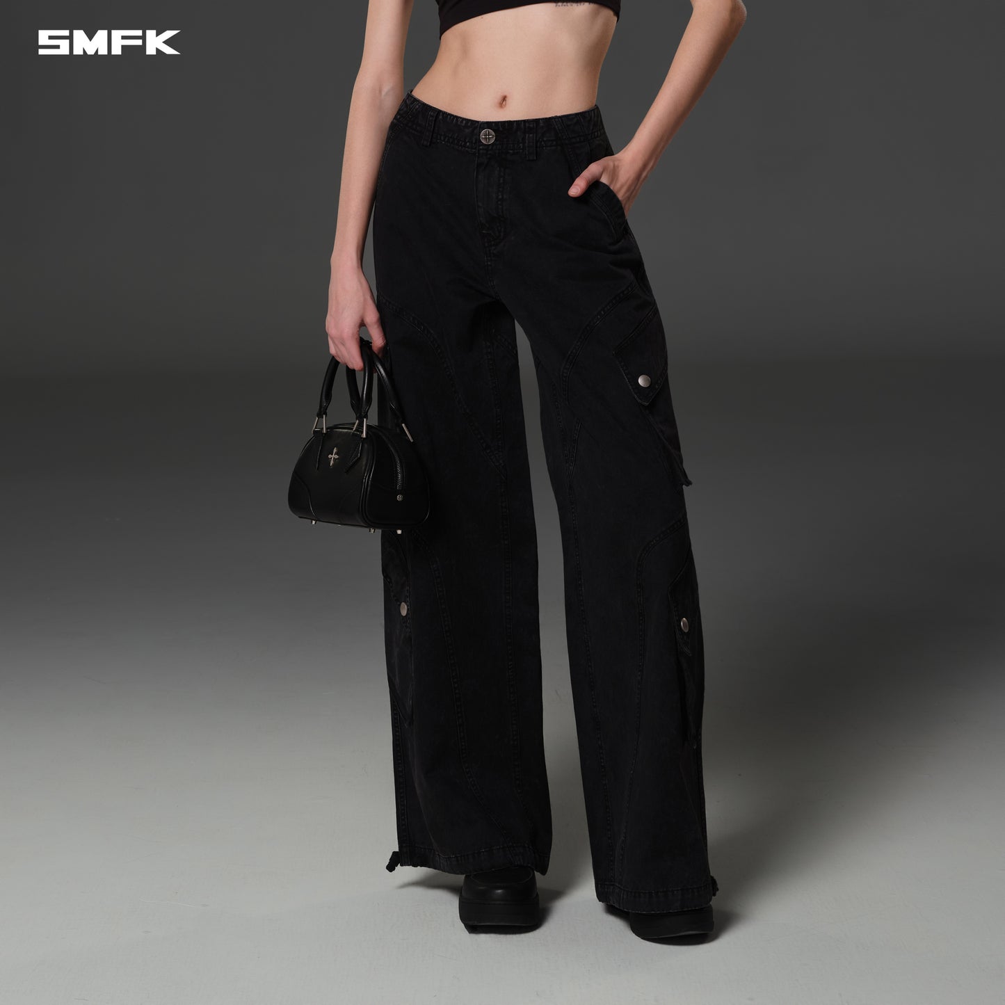 MIRAGE VANISH LOOSE CARGO /GARMENT DYE - VANISH BLACK