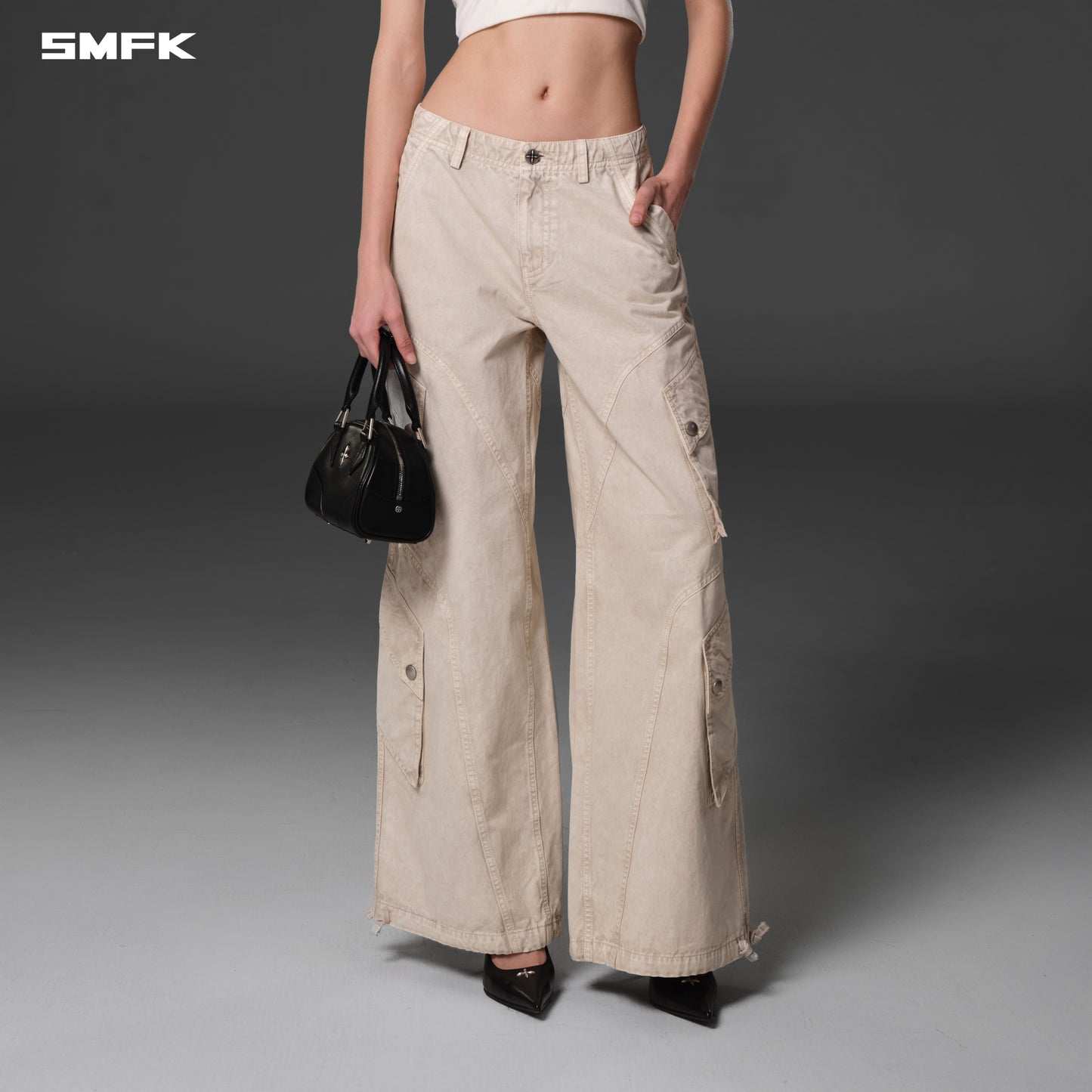 MIRAGE VANISH LOOSE CARGO /GARMENT DYE - VANISH WHITE