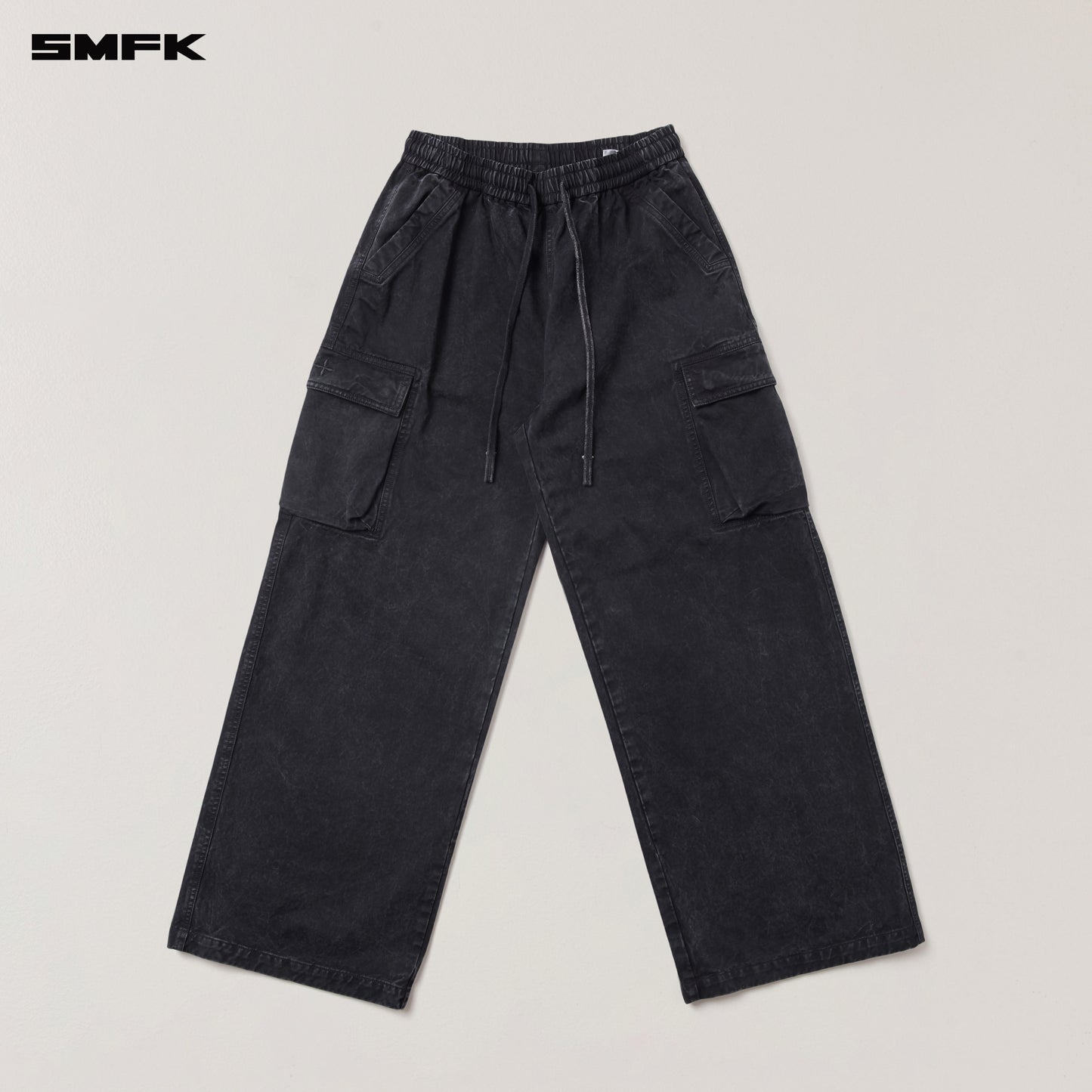 VINTAGE-STORM LOOSE SPORTS CARGO PANTS/FADE DYE/ WILD BLACK