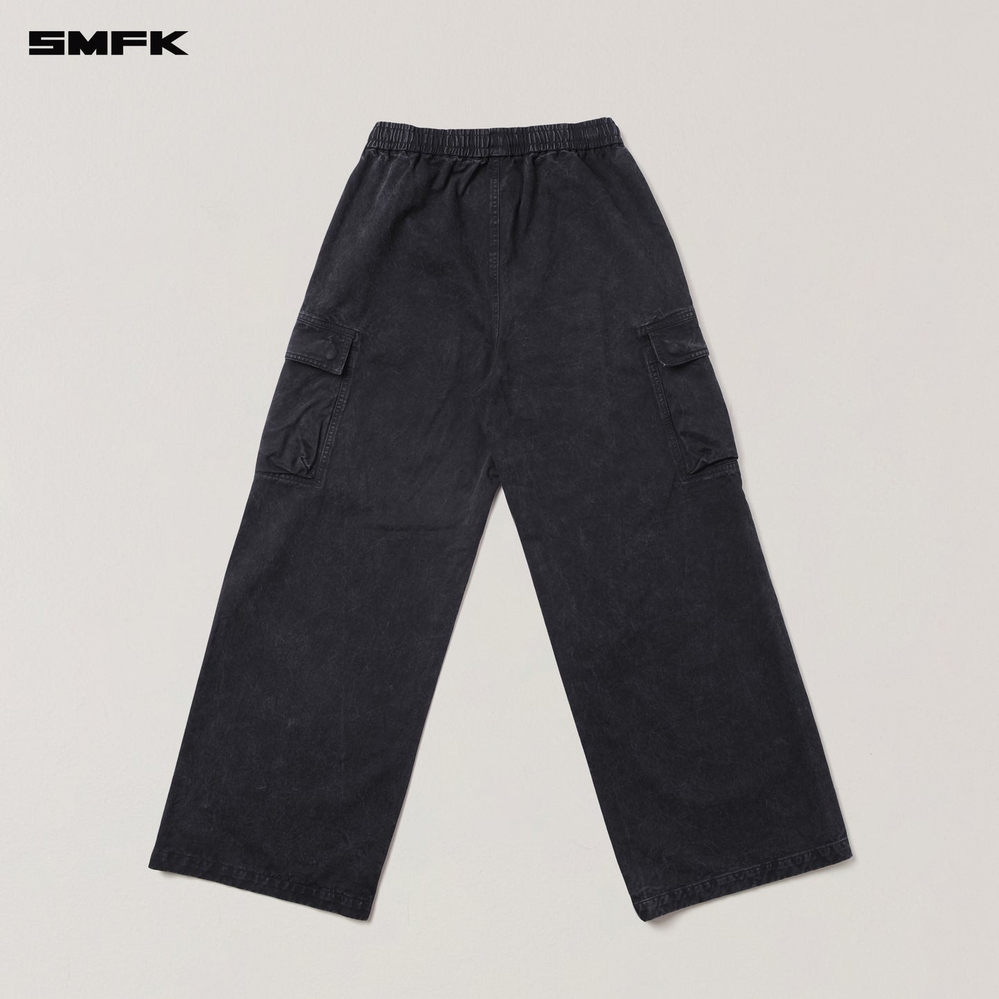 VINTAGE-STORM LOOSE SPORTS CARGO PANTS/FADE DYE/ WILD BLACK