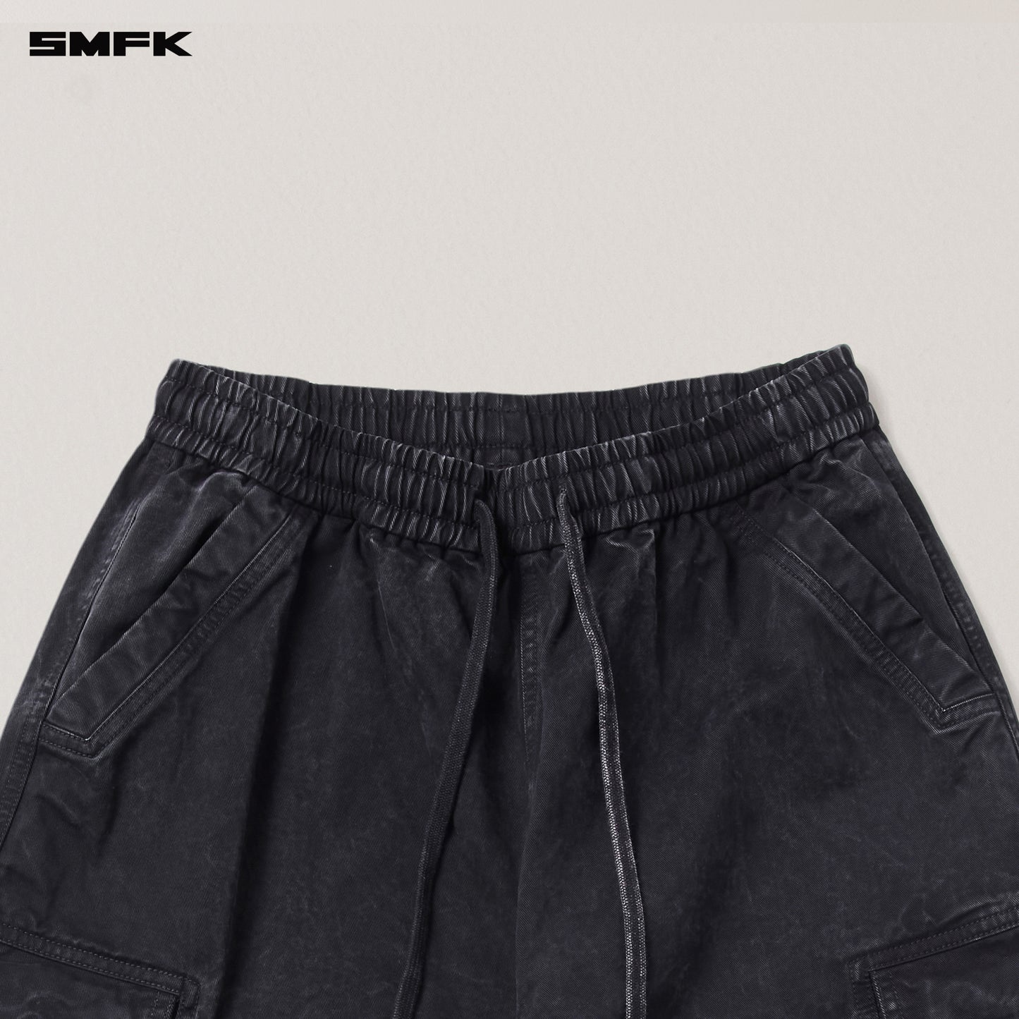 VINTAGE-STORM LOOSE SPORTS CARGO PANTS/FADE DYE/ WILD BLACK