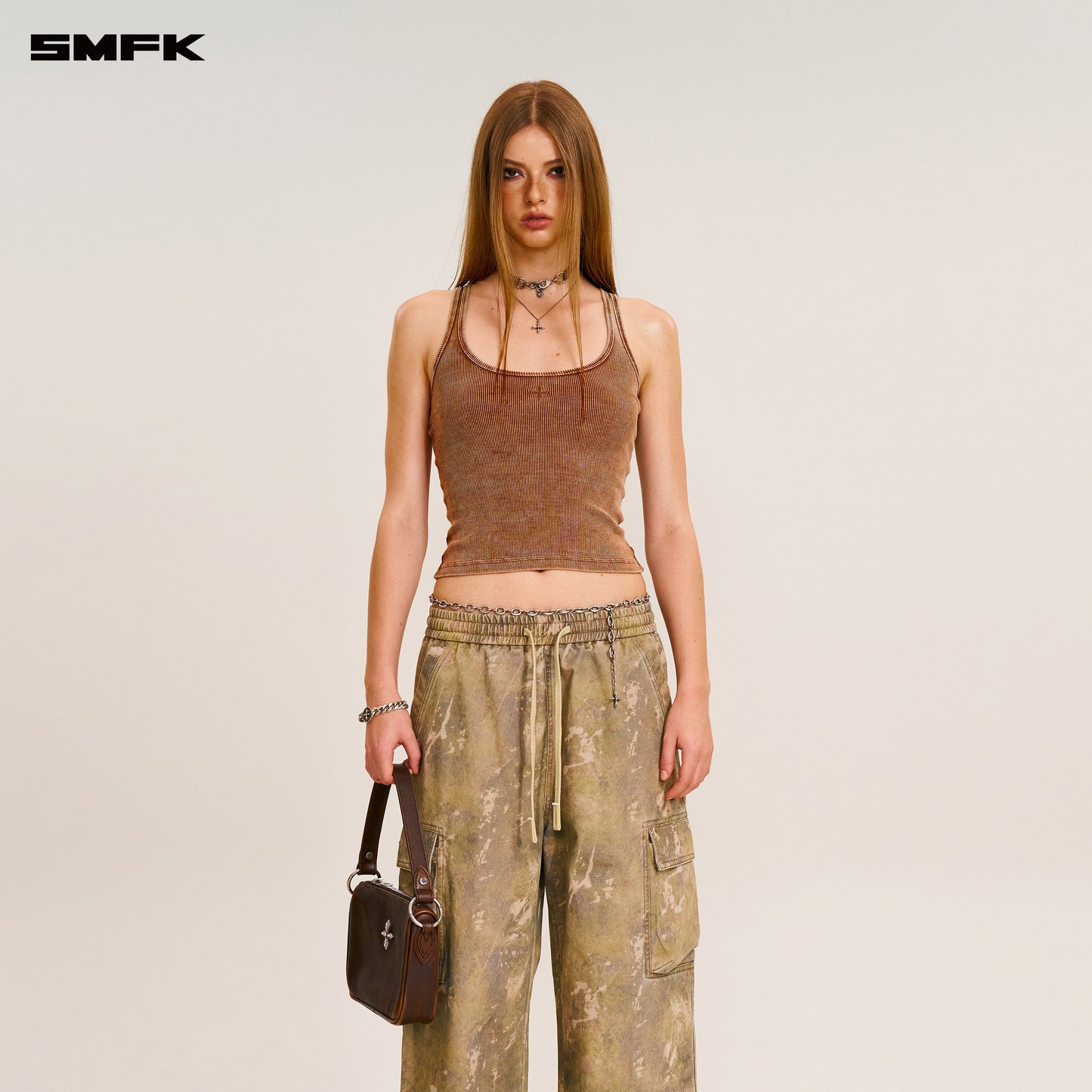 VINTAGE-STORM LOOSE SPORTS CARGO PANTS/FADE DYE/ HURRICANE CAMOUFLAGE
