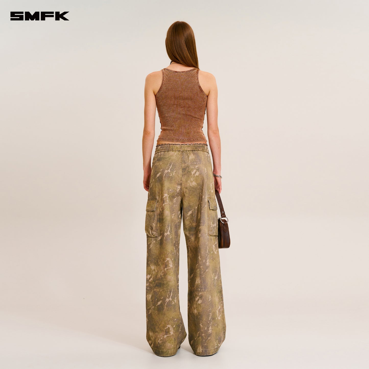 VINTAGE-STORM LOOSE SPORTS CARGO PANTS/FADE DYE/ HURRICANE CAMOUFLAGE