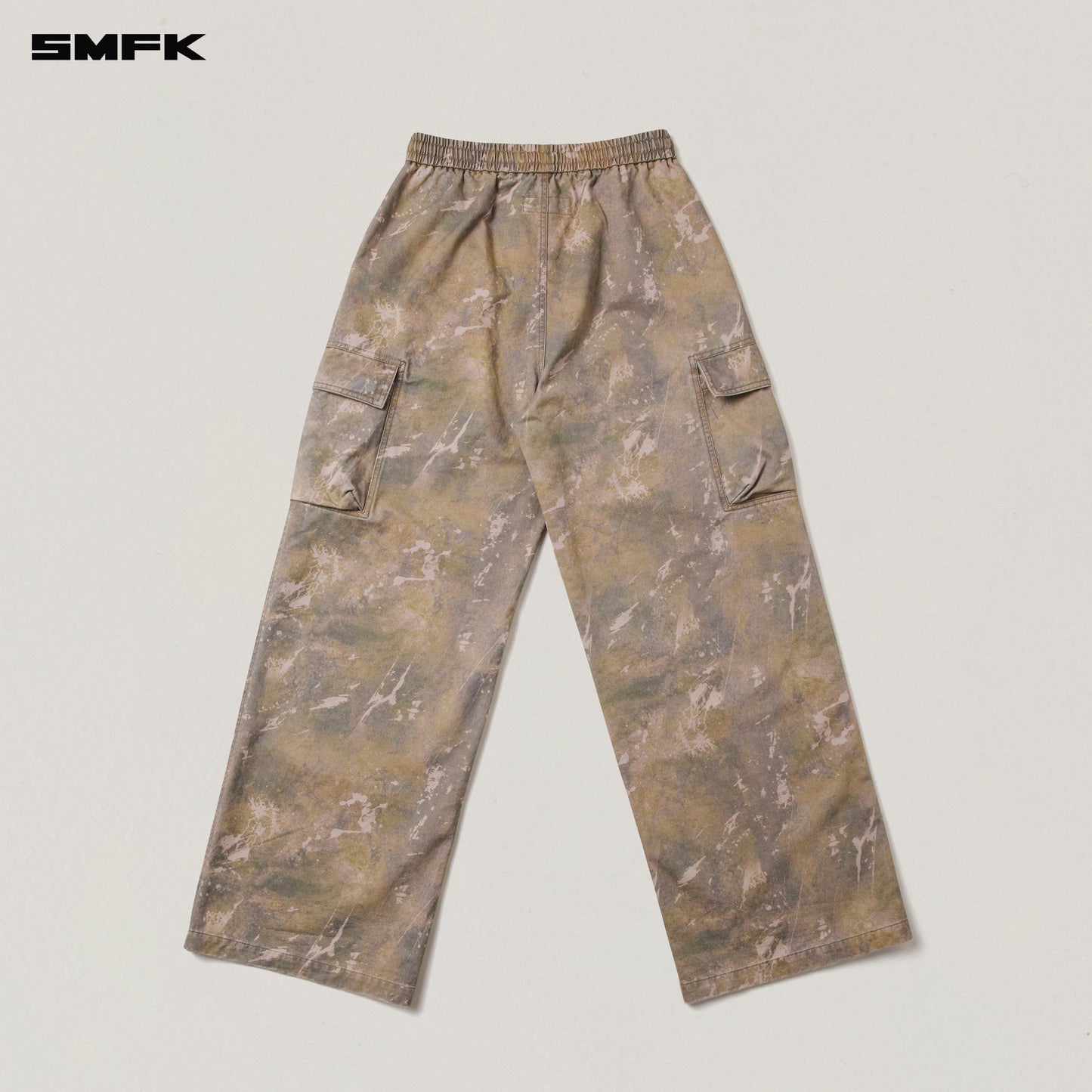 VINTAGE-STORM LOOSE SPORTS CARGO PANTS/FADE DYE/ HURRICANE CAMOUFLAGE