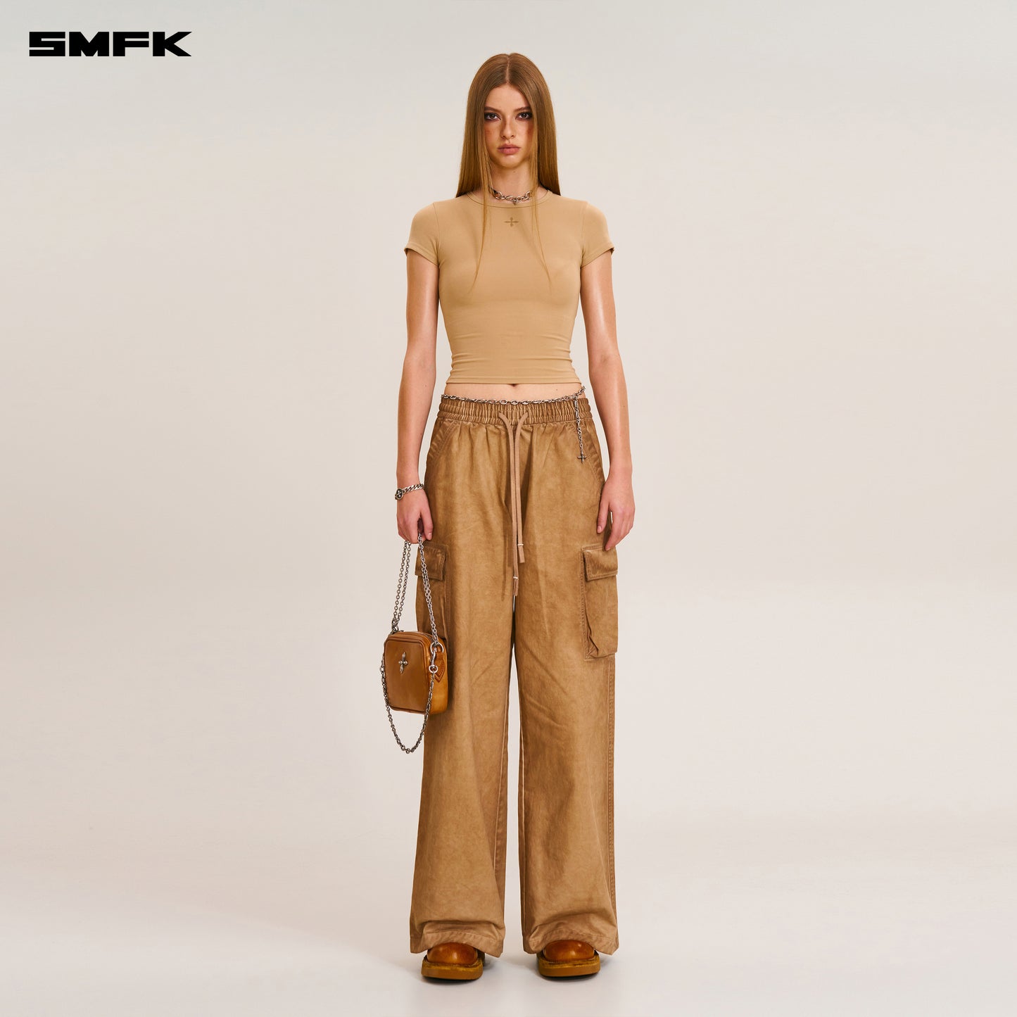 VINTAGE-STORM LOOSE SPORTS CARGO PANTS/FADE DYE/ FADING DESERT