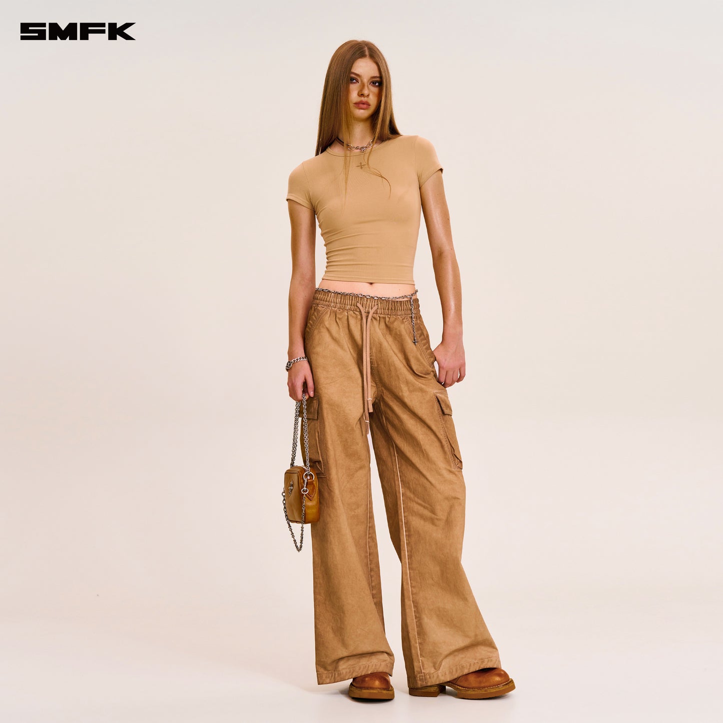 VINTAGE-STORM LOOSE SPORTS CARGO PANTS/FADE DYE/ FADING DESERT