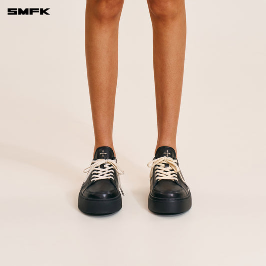 COMPASS ORIGIN LEATHER SNEAKER LOW/ WILD BLACK