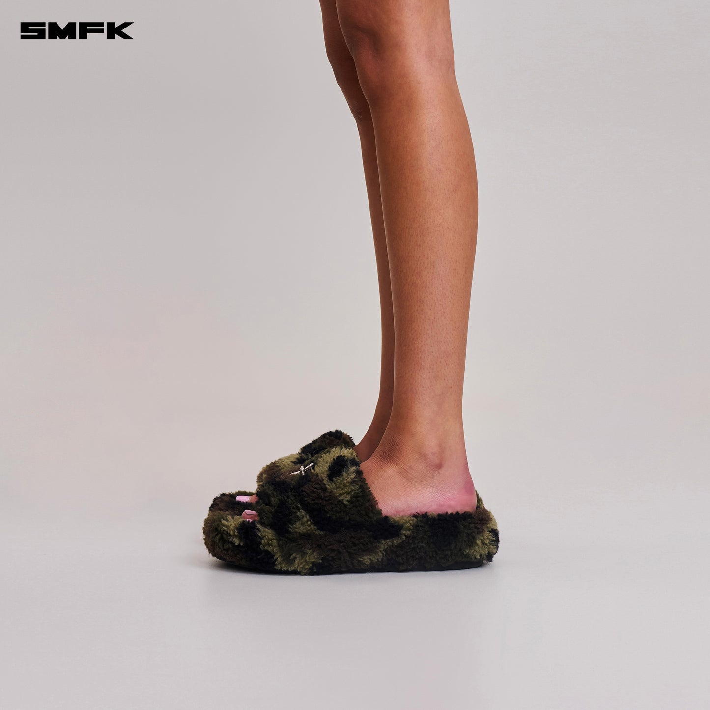 COMPASS MODE ROVE WOOL JACQUARD CAMO SLIPPER/ ARMY GREEN CAMOUFLAGE
