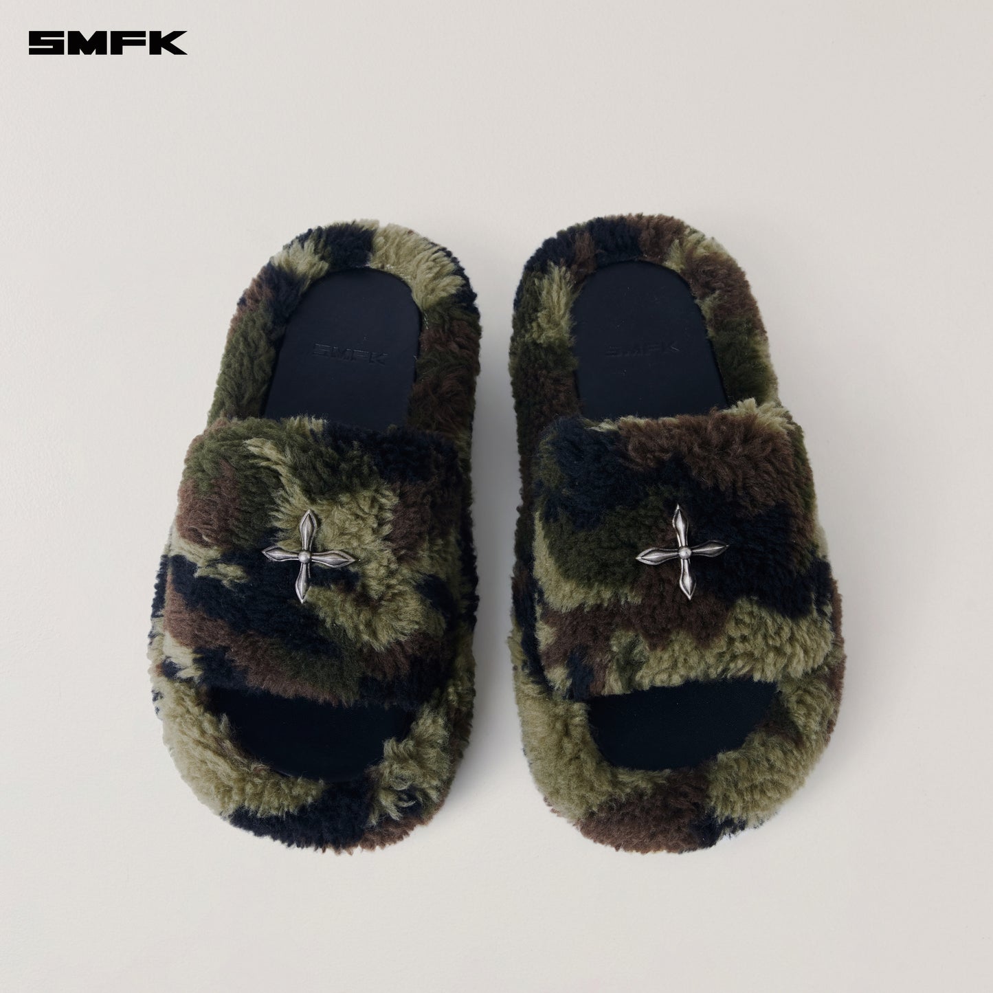 COMPASS MODE ROVE WOOL JACQUARD CAMO SLIPPER/ ARMY GREEN CAMOUFLAGE