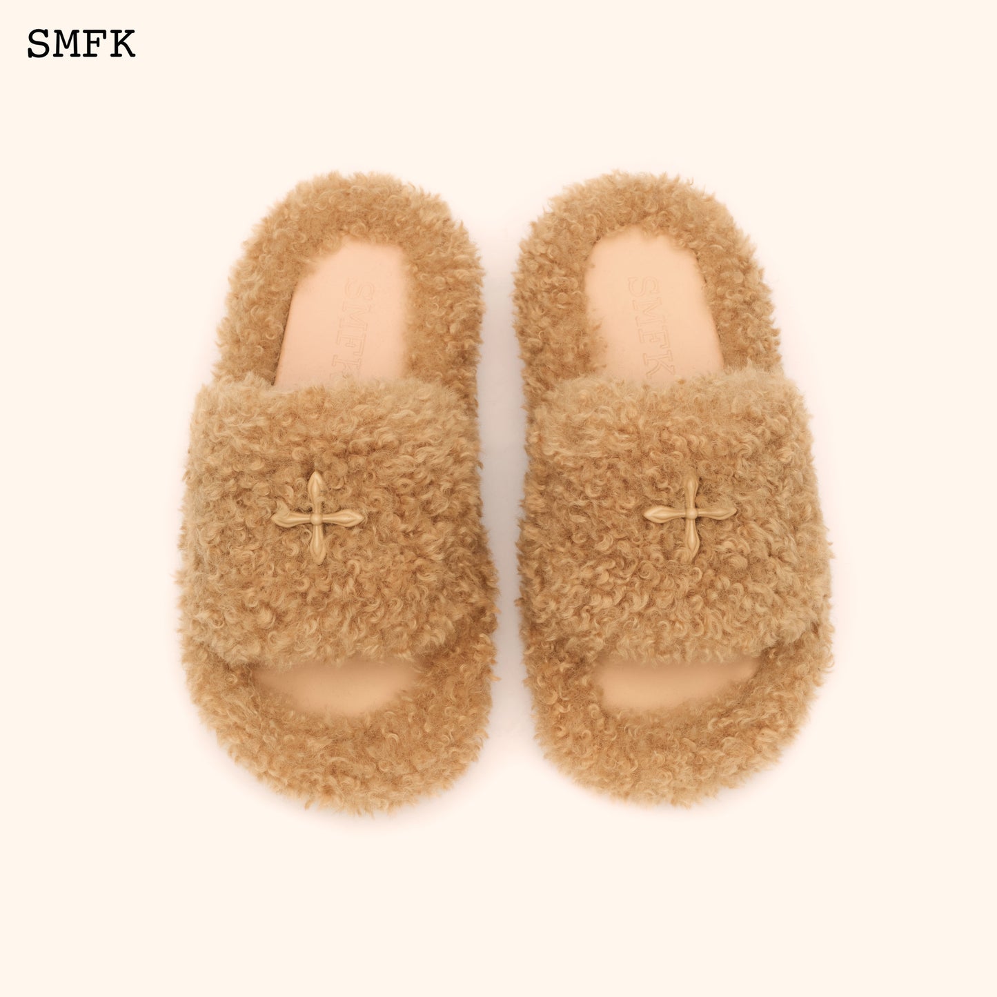 COMPASS GINGERBREAD VELVET FURRY SLIPPER