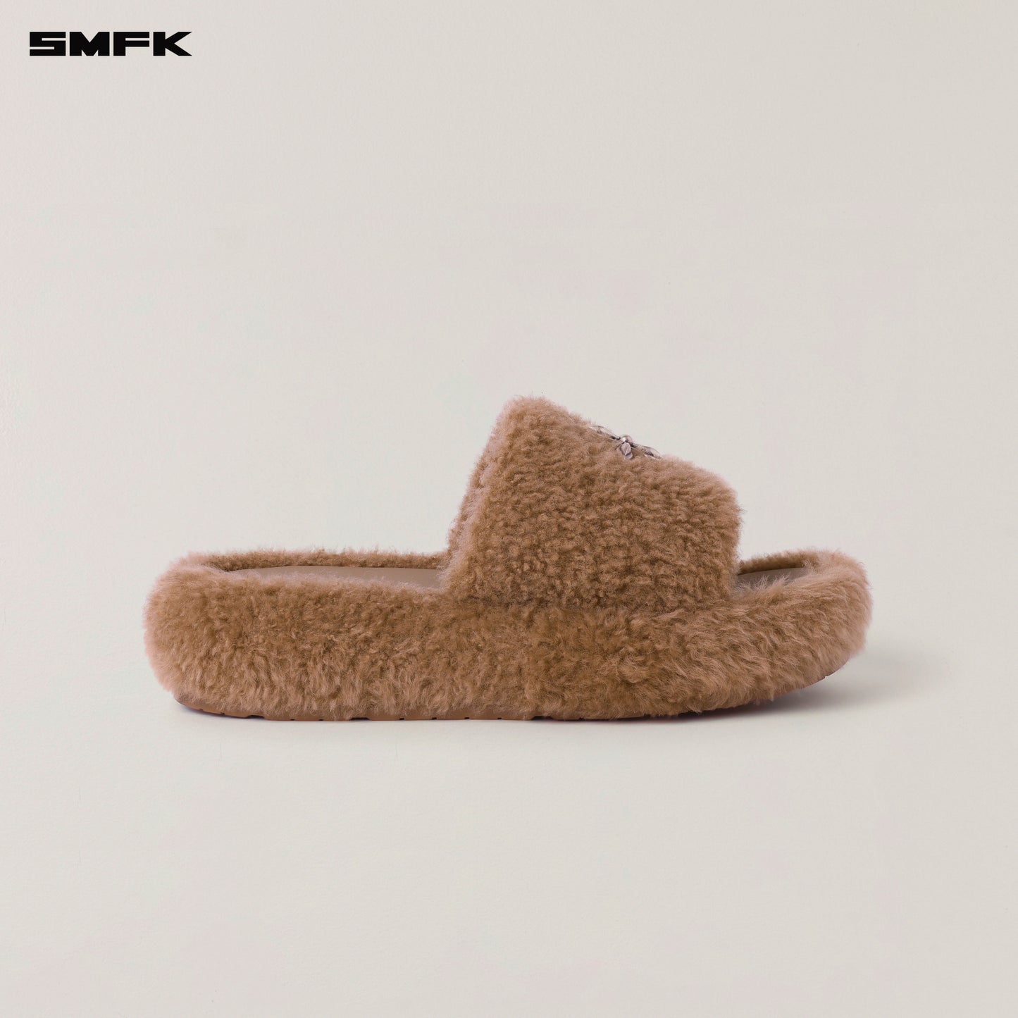 COMPASS MODE WOOL SHEARLING SLIPPER/ TAN