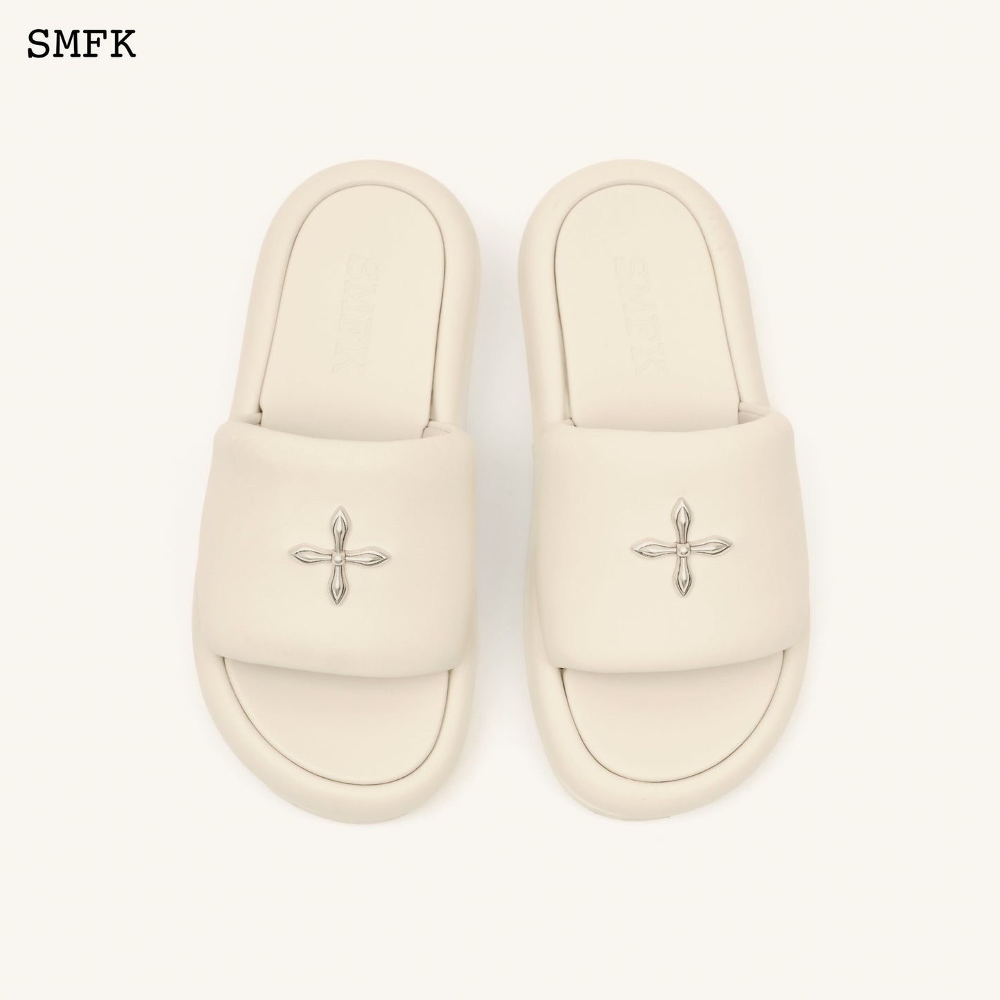 COMPASS Cross Classic Slippers Women's Shoes Milk white