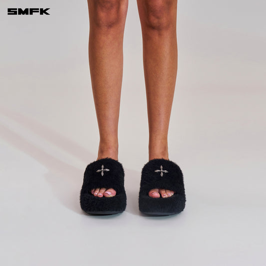 COMPASS MODE WOOL SHEARLING UNITY SLIPPER/HIGH/ WILD BLACK
