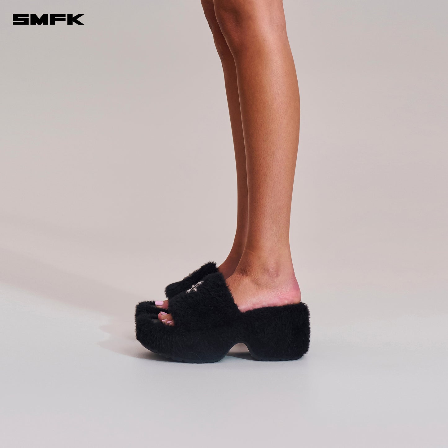 COMPASS MODE WOOL SHEARLING UNITY SLIPPER/HIGH/ WILD BLACK