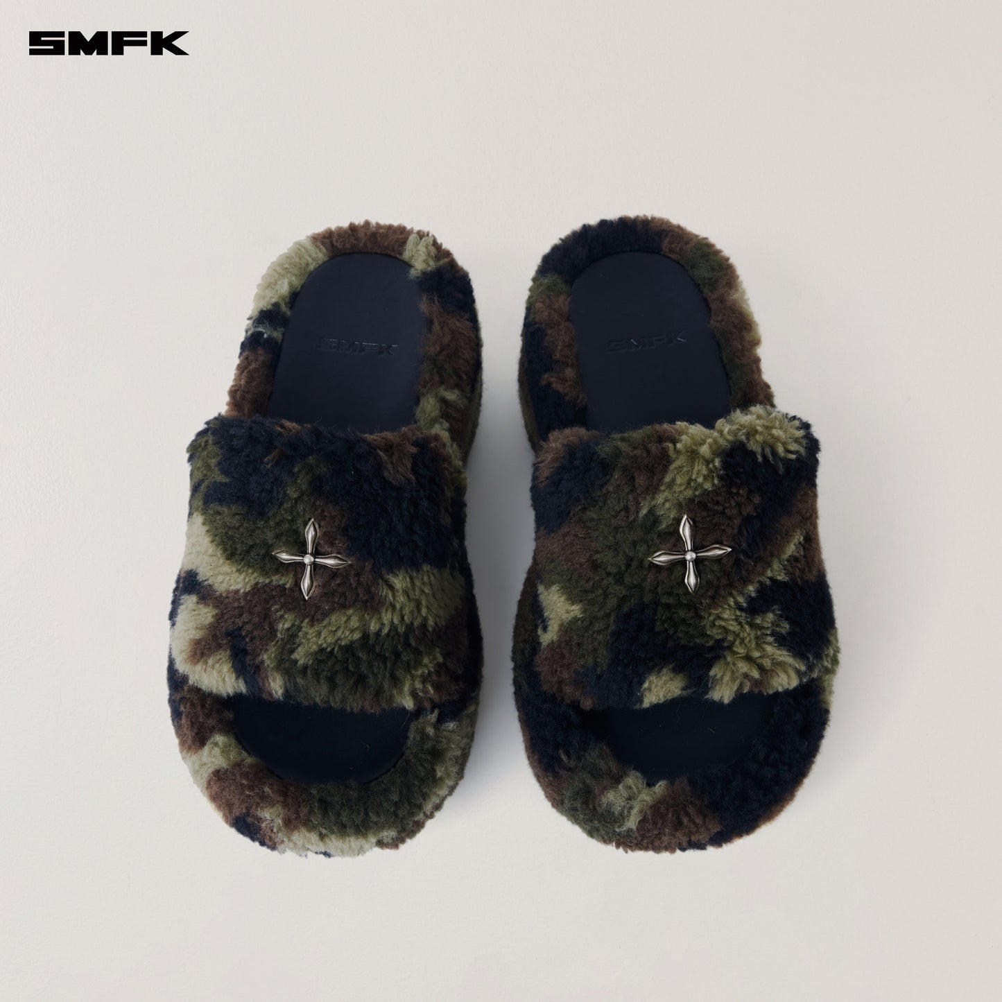 COMPASS MODE WOOL SHEARLING UNITY SLIPPER/HIGH/ ARMY GREEN CAMOUFLAGE