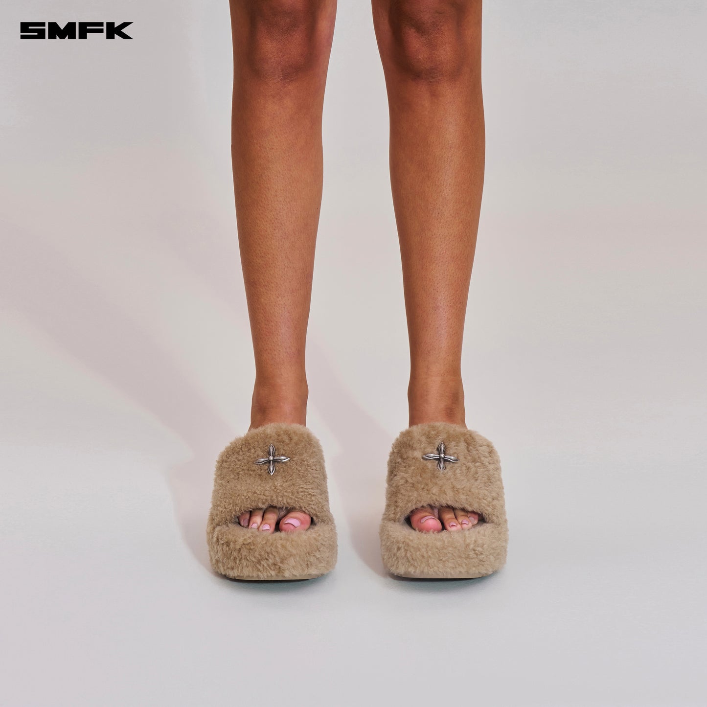 COMPASS MODE WOOL SHEARLING UNITY SLIPPER/HIGH/ SAND