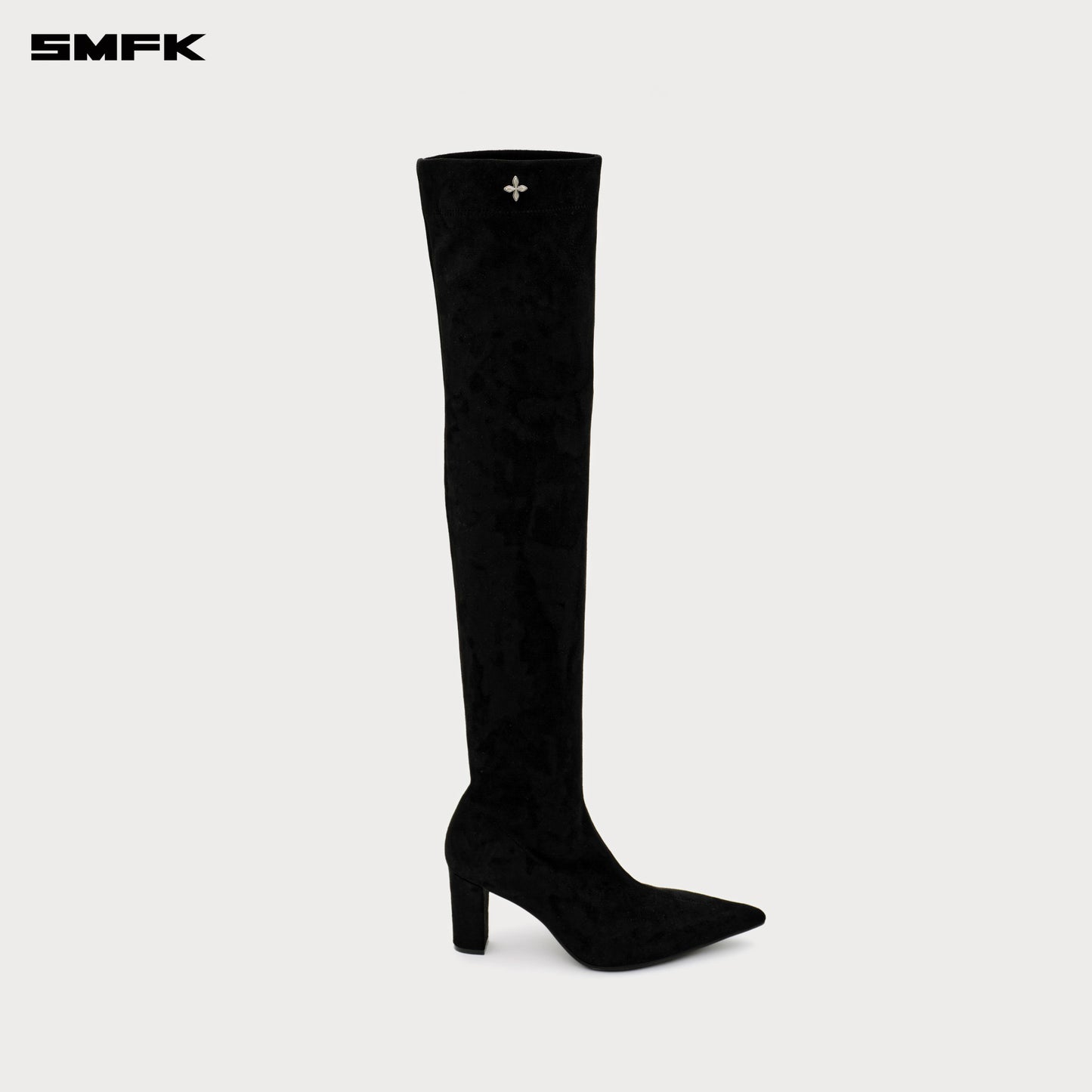 COMPASS RIVET Cross Rivet Classic Stretch Thigh High Boots Women's Shoes - Wilderness Black