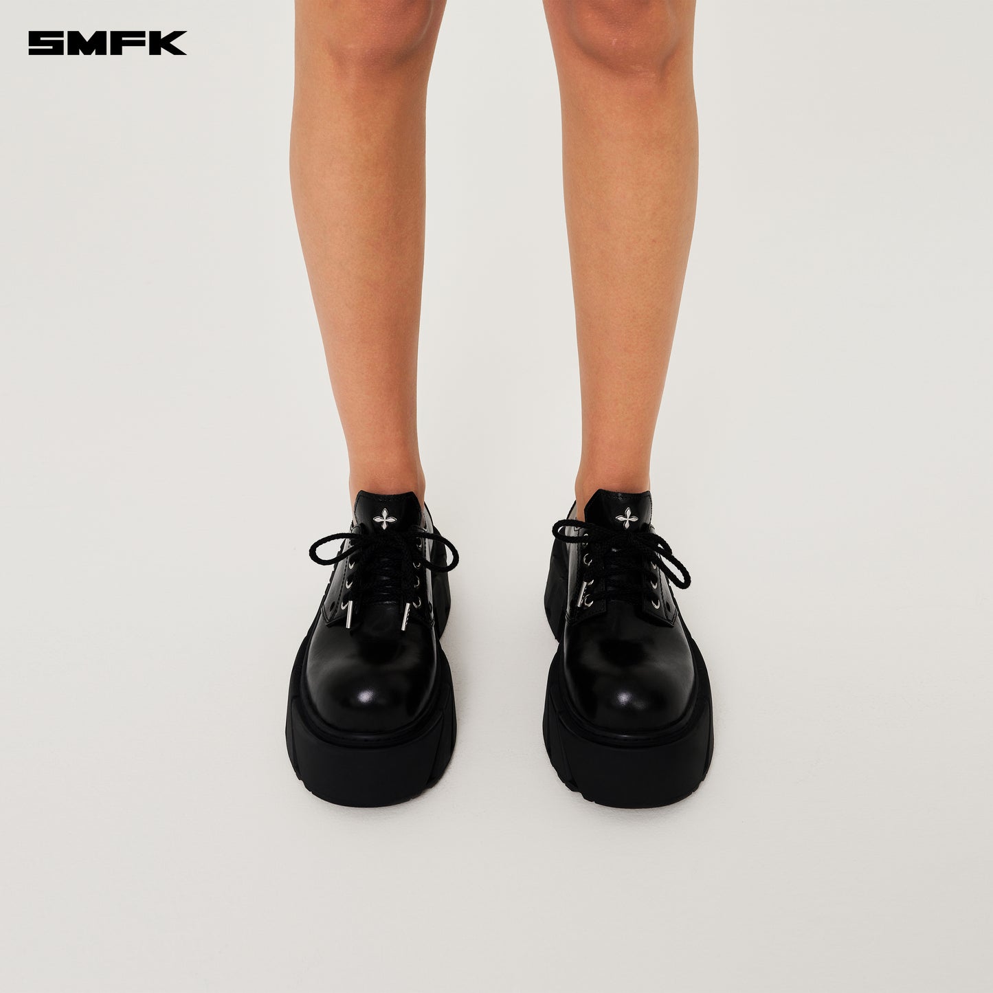Future Mirage High Heeled Leather Derbies Wild Black