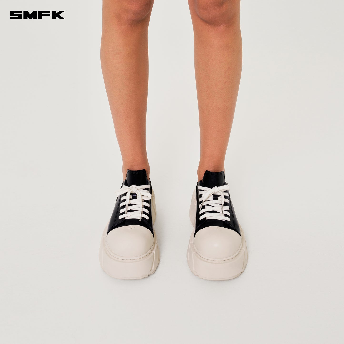 Future Mirage High Heeled Leather Sneakers Black/White