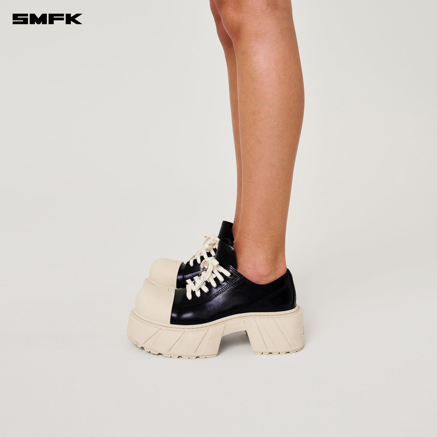 Future Mirage High Heeled Leather Sneakers Black/White