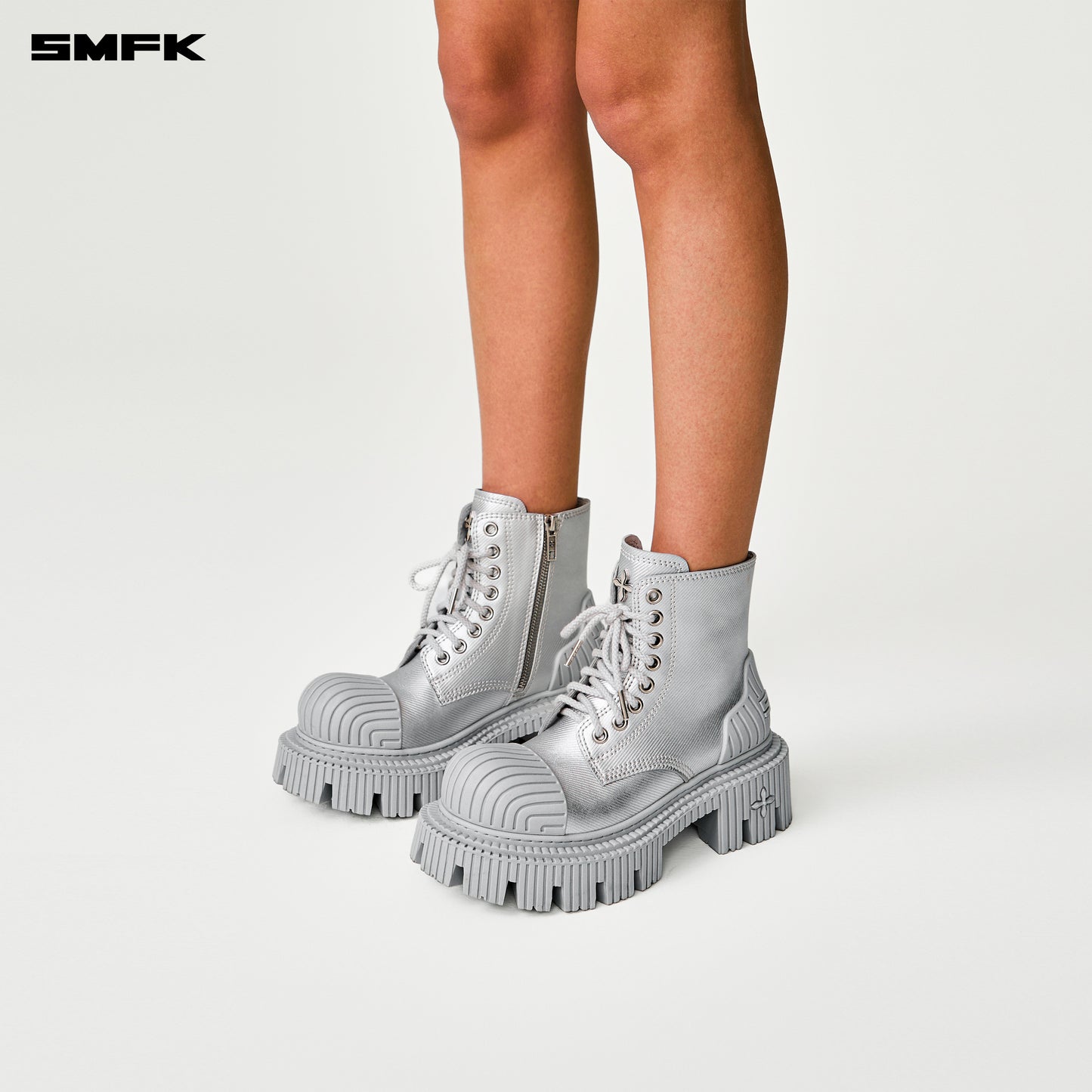 FUTURE RIPPLE Future Ripple biker boots Women's shoes - Space silver