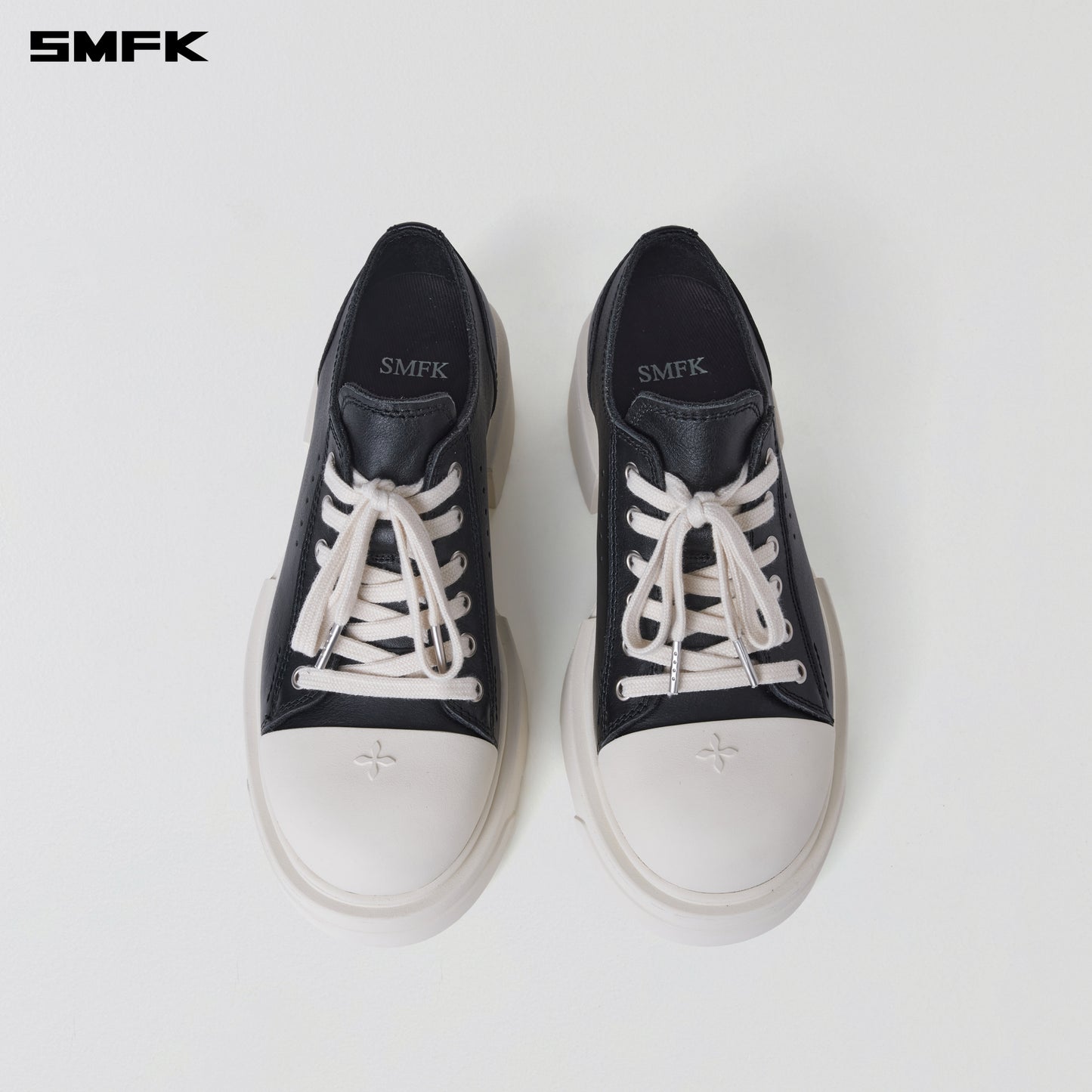 COMPASS MODE MIX THICK SNEAKER/LEATHER/ BLACK WHITE