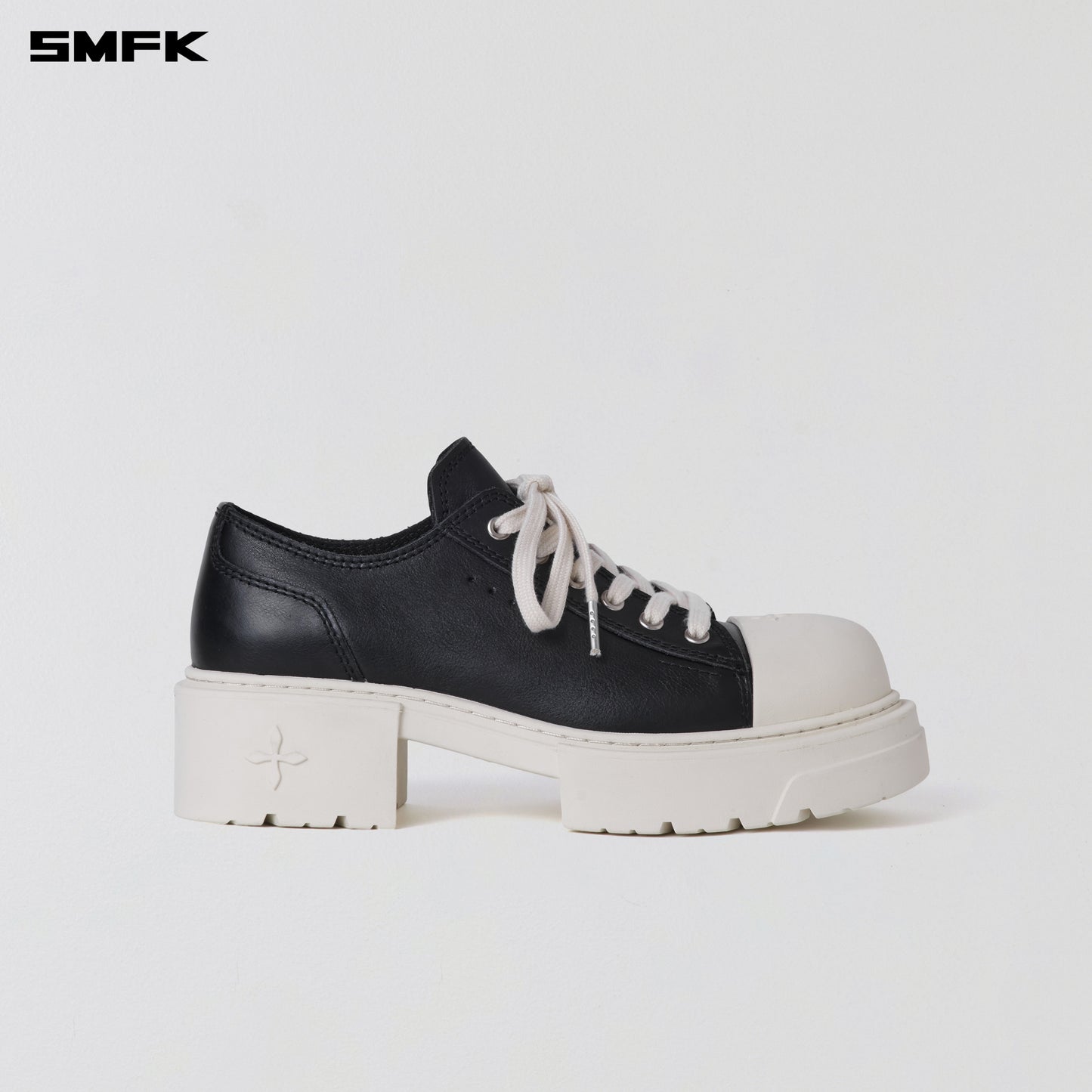 COMPASS MODE MIX THICK SNEAKER/LEATHER/ BLACK WHITE