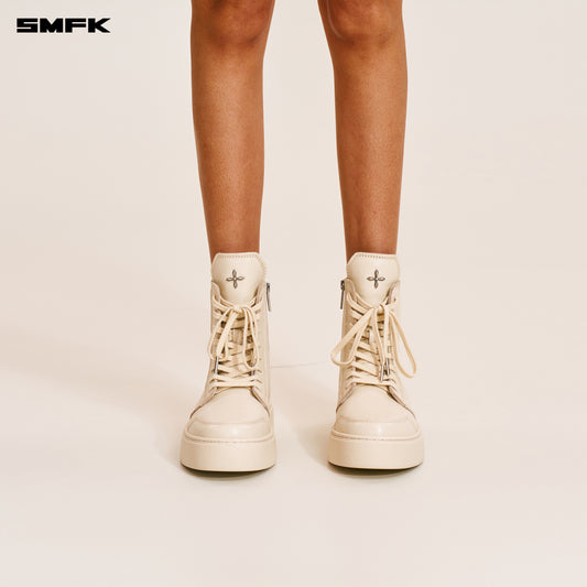 COMPASS RUSH LEATHER SNEAKER/HIGH/ SNOW MOUNTAIN WHITE