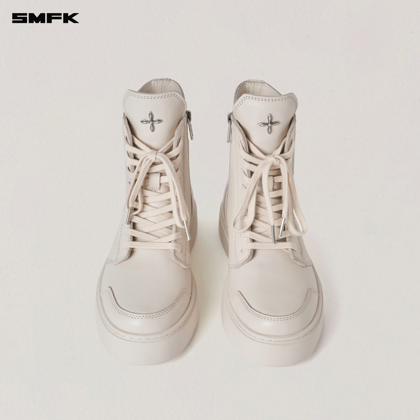 COMPASS RUSH LEATHER SNEAKER/HIGH/ SNOW MOUNTAIN WHITE