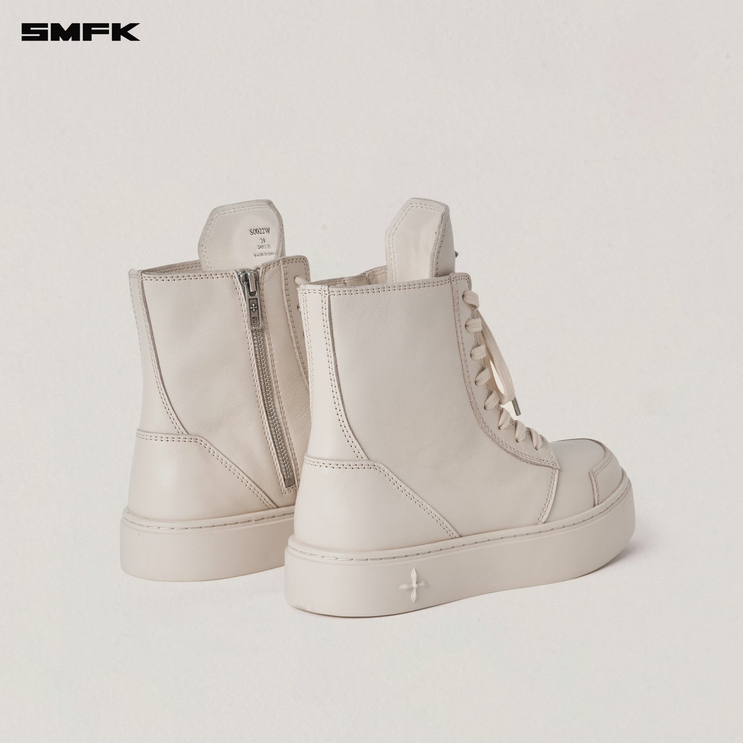COMPASS RUSH LEATHER SNEAKER/HIGH/ SNOW MOUNTAIN WHITE