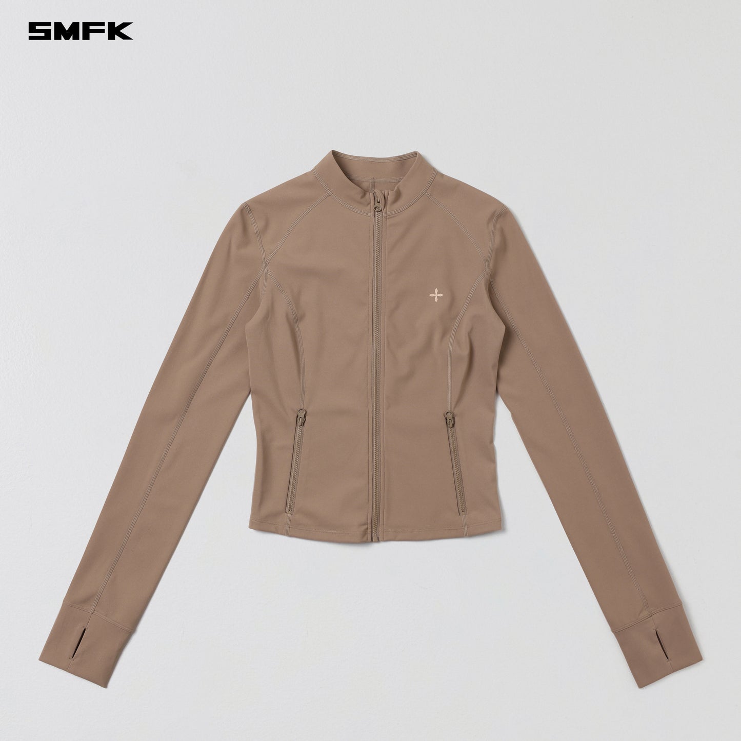 FOCUS GYM JACKET/Lycra Nylon - WILD BROWN