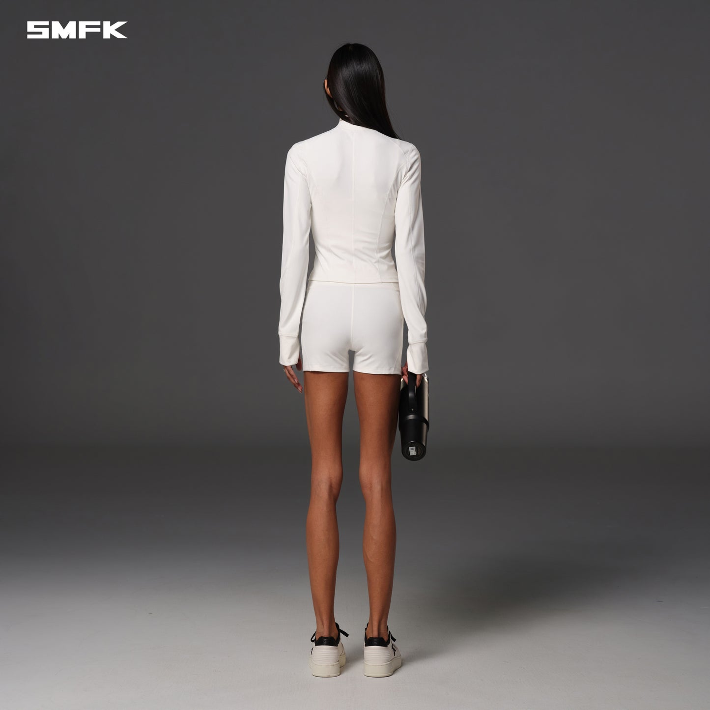 FOCUS GYM JACKET/Lycra Nylon - CLOUD WHITE