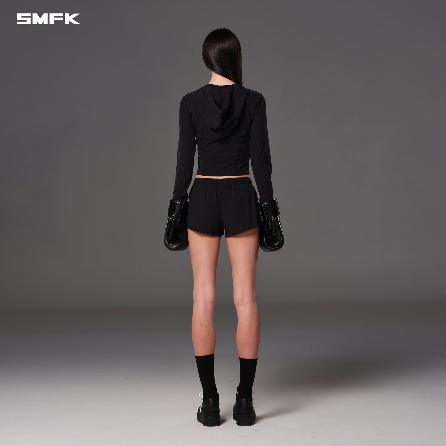 FOCUS OD SLIM HOODIE/E-Nylon - WILD BLACK