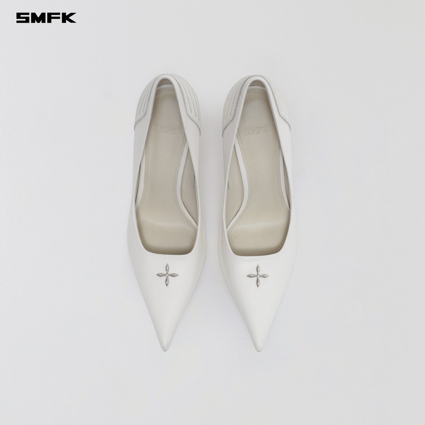 MIRAGE LEATHER HIGH HEELS/10cm - CLOUD WHITE