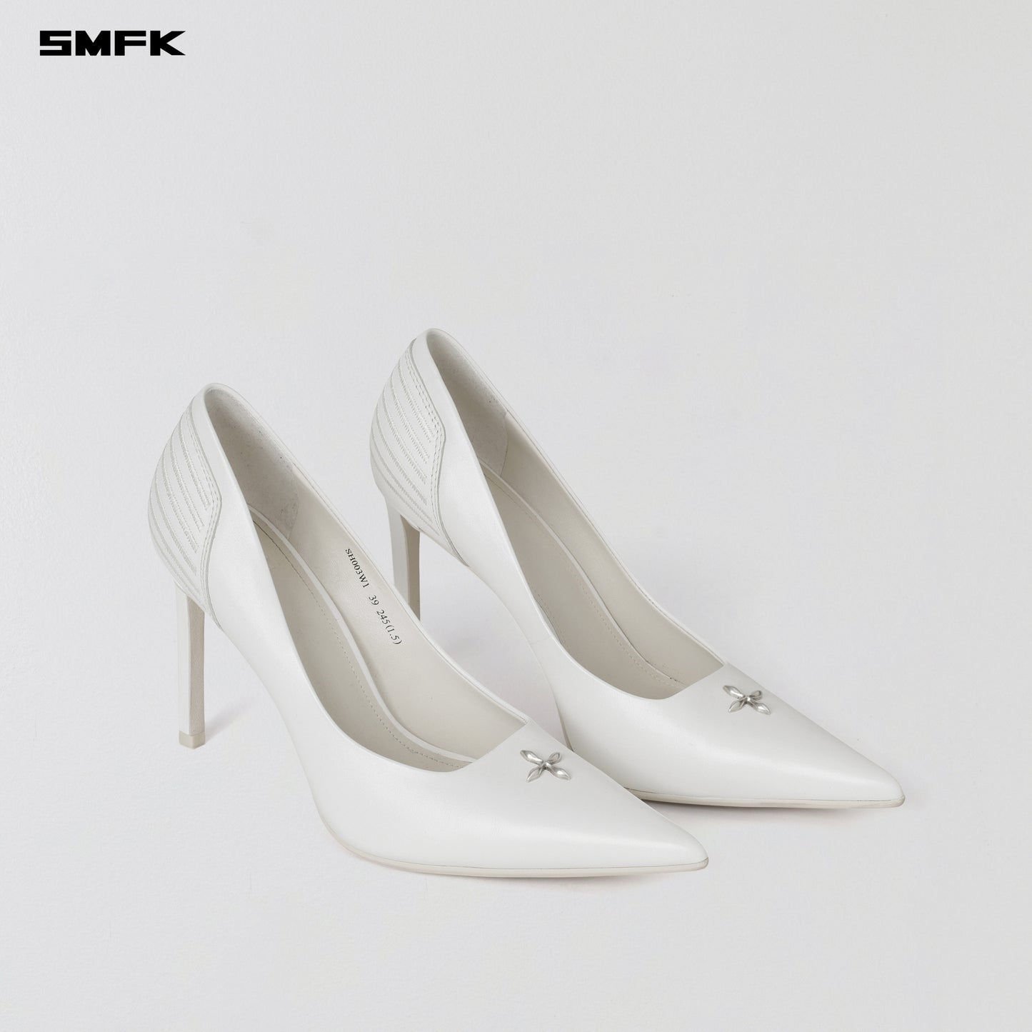 MIRAGE LEATHER HIGH HEELS/10cm - CLOUD WHITE