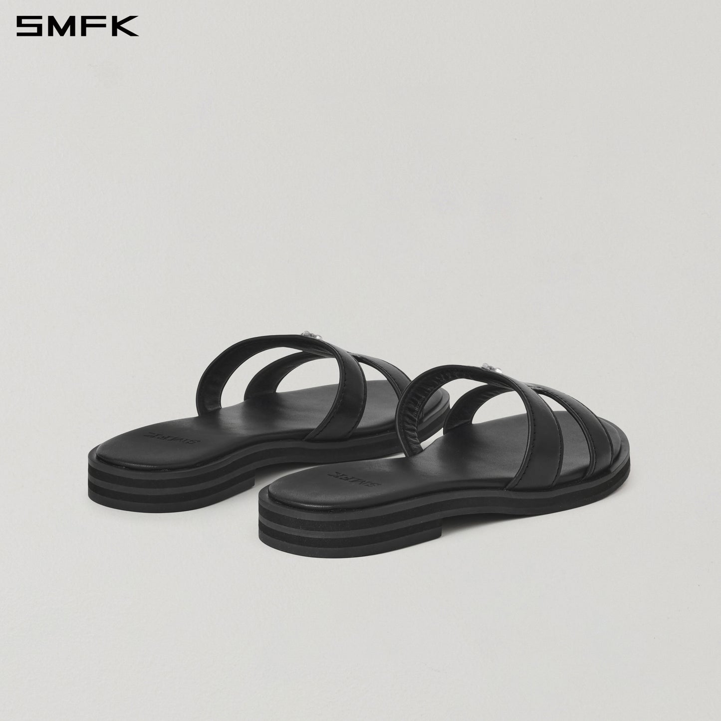 MIRAGE PRISM FLAT LEATHER SANDAL/CALF