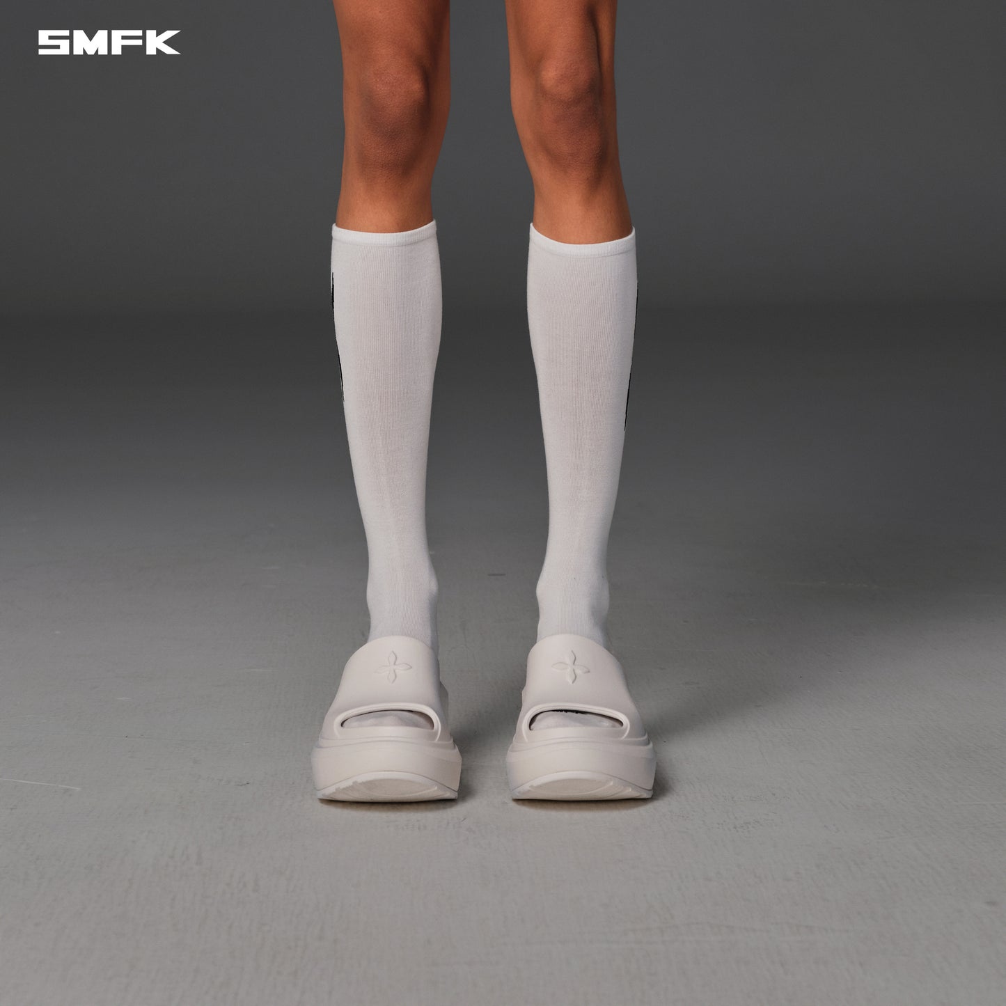 POISE MIDDLE SPORTS SOCKS/LONG-STAPLE COTTON+LYCRA - CLOUD WHITE