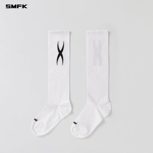 POISE MIDDLE SPORTS SOCKS/LONG-STAPLE COTTON+LYCRA - CLOUD WHITE