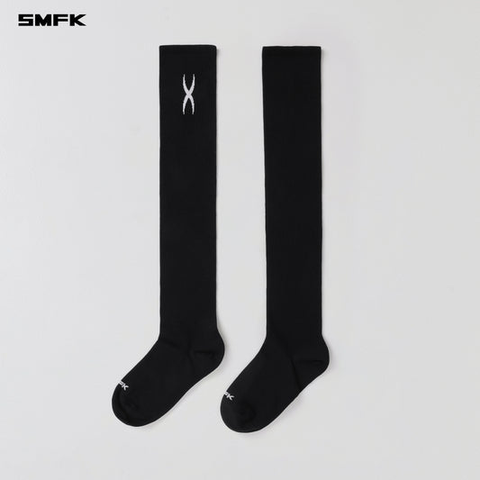 POISE SPORTS HIGH SOCKS/LONG-STAPLE COTTON+LYCRA - WILD BLACK