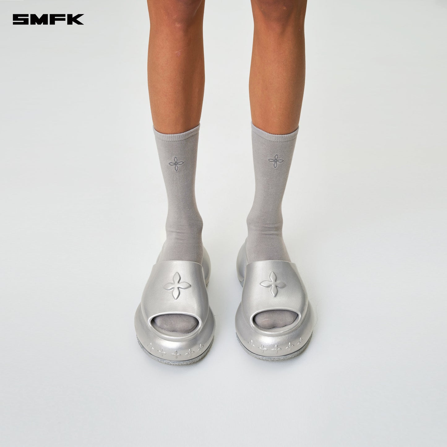 COMPASS WAVE Thick sole sports slippers Women's shoes Starry silver