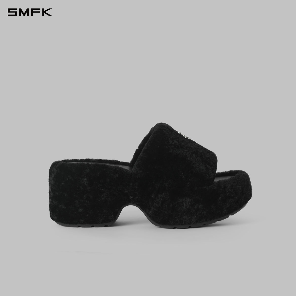 PRISM WORLD SHEARLING HEELED SLIDES