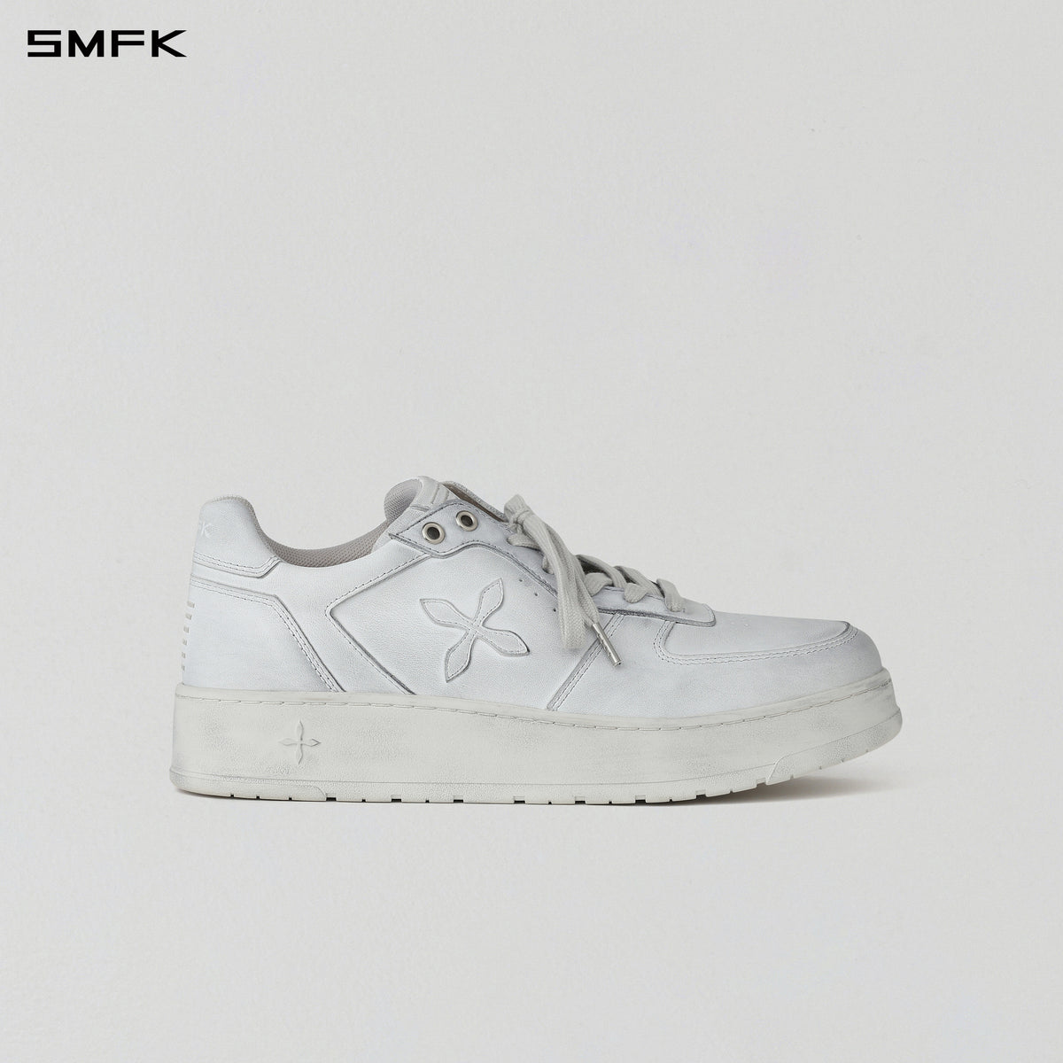 Retro Cross-Pattern Training Sneakers / Leather / Men's