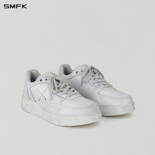 Retro Cross-Pattern Training Sneakers / Leather / Men's