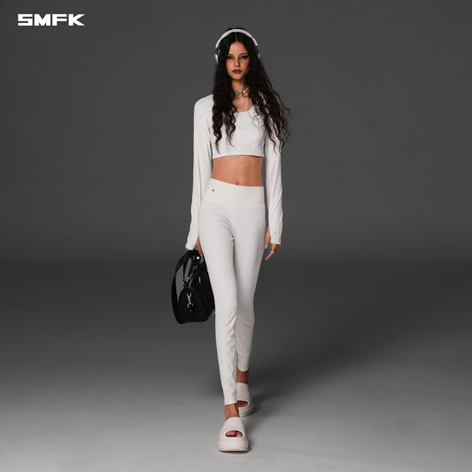 FOCUS GYM TAPER PANTS/Lycra Nylon CLOUD WHITE