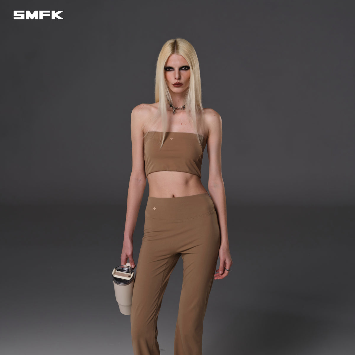 FOCUS GYM STRT PANTS/Lycra Nylon WILD BROWN